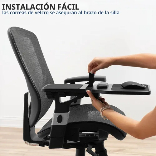 Vista 6 de VIVO - Alfombrilla para mouse con reposabrazos, de madera, color negro