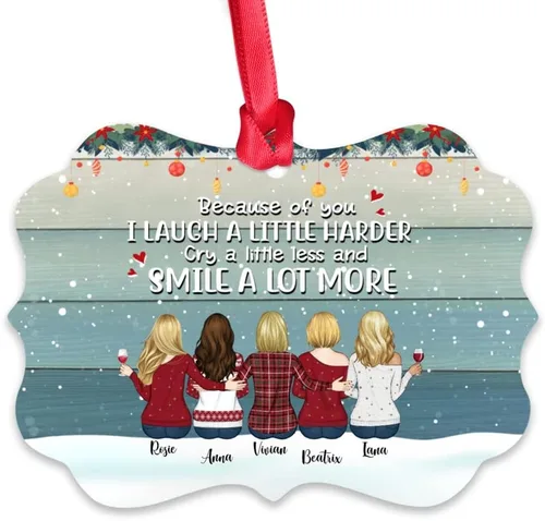 Vista 21 de Gossby Adorno personalizado para mejor amiga, regalo de Navidad personalizado con diseño, nombre, regalo de Navidad para mujeres, hermana del alma
