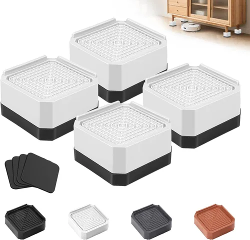 Vista 9 de Elevadores de cama para muebles – Elevador de bloque rectangular ajustable para elevar 1.5-3 pulgadas y 4.3 pulgadas camas, mesas, sofás