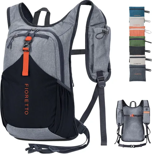 Vista 28 de FIORETTO Mochila de 15L para senderismo para mujeres y hombres, mochila mini plegable, mochila ligera pequeña para acampar, viajar, actividades al