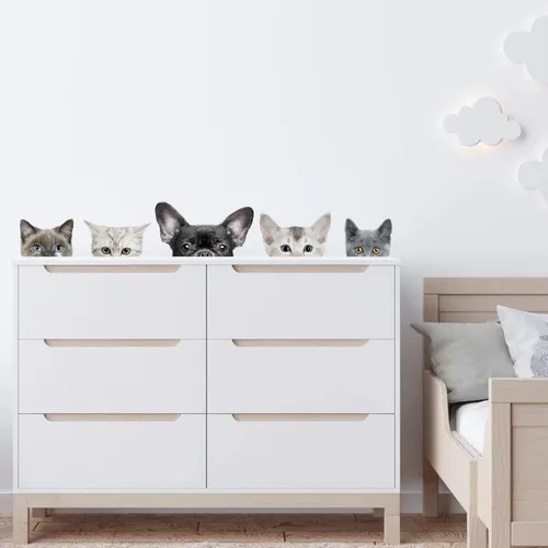 Vista 9 de Calcomanías de pared de gallina de pollo, divertidas calcomanías de pared para decoración de habitación, lindas calcomanías de pared de cabeza