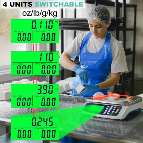 Vista 3 de Balanza comercial del mercado de la escala 88.2 lbs/0.04 oz del peso-precio con la función de conteo