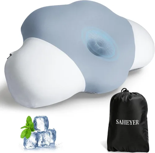 Vista 10 de Almohada de viaje para dormir, almohadas ergonómicas de apoyo cervical para el cuello, almohada de viaje de espuma viscoelástica ligera para Negro