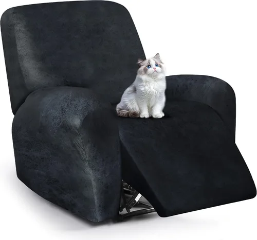 Vista 88 de ANARACHON Fundas para sillas reclinables con aspecto de cuero, funda elástica de 4 piezas, funda suave para silla reclinable, protector de muebles
