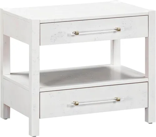 Vista 12 de TOV Furniture Brandyss Burl - Mesita de noche rectangular de madera con 2 cajones, 26 x 17 pulgadas, mesa auxiliar con almacenamiento (Maple)