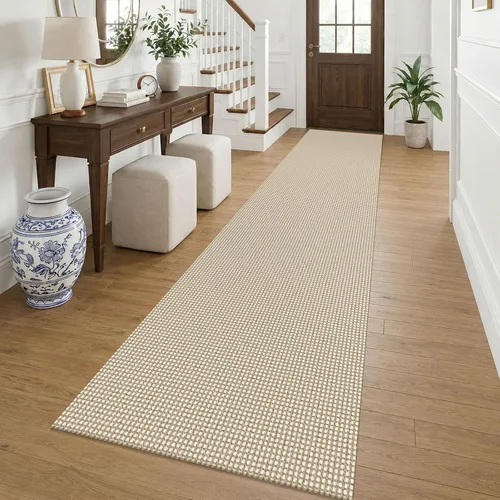 Vista 201 de KOZYFLY - Tapete para puerta de interior, lavable, pequeña, antideslizante, con respaldo de goma, felpudo de algodón para el hogar, color negro