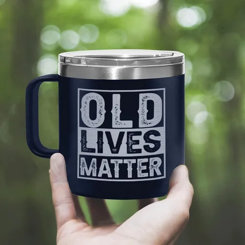 Vista 5 de Vaso de acero inoxidable de 14 onzas con tapa para ancianos y ancianos, regalo de broma para hombres mayores, regalos para hombres mayores