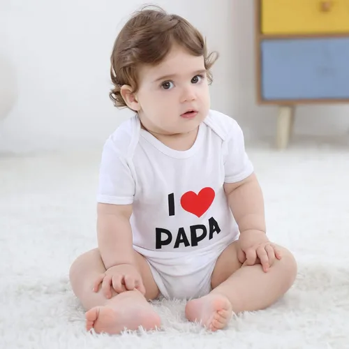 Vista 3 de ZAV Ropa de bebé unisex para bebés, gemelas I Love Papa I Love Mama