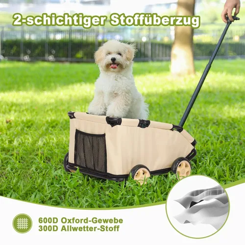 Vista 11 de Mini cochecitos para perros para mini mascotas, carritos de compras multifuncionales plegables con mango extensible, cojín integrado y cuerda