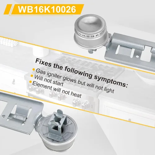 Vista 4 de Kit de quemador doble WB16K10026 WB29K17 Ensamble de quemador doble para estufa a gas Compatible con General Electric Hotpoint Reemplaza el quemador