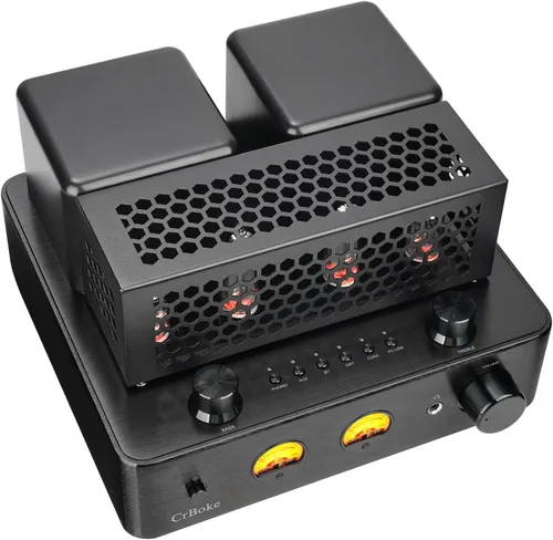 Vista 3 de Tube Amplifier, Stereo Vacuum Tube Class A/B Amplifier,Integrated Amplifier with Bluetooth 5.0,Subwoofer Output, Headphone Output, Record Player