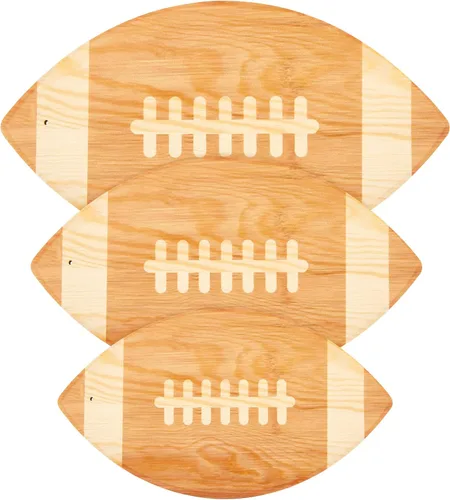Vista 8 de Tabla de cortar de fútbol de 3 piezas, bandeja colgante de fútbol para hombres, decoración de tabla de cortar de madera grabada para cocina, fiesta