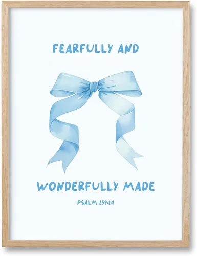 Vista 9 de HesenDot Blue Coquette Bible Verbs You Turned My Mourning into Dancing - Juego de 1 12x16 Inch, You Turned My Mourning into Dancing Blue Canvas