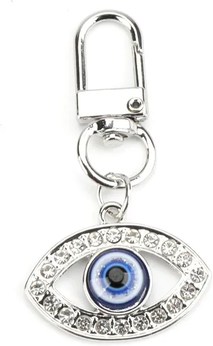 Vista 5 de Evil Eye Keychain,Evil Eye Bag Charm for Protection & Good Luck,Christmas Halloween Birthday Gift for Women Men Oro