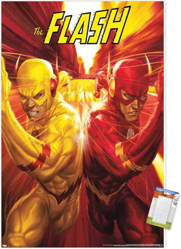 Vista 18 de Trends International DC Comics - The Flash and The Reverse Flash - Race Wall Poster, 14.725" x 22.375", Barnwood Framed Version
