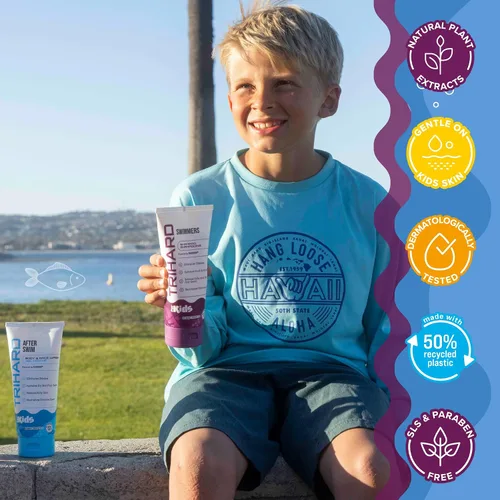 Vista 5 de TRIHARD Kit de eliminación de cloro para niños, champú, lavado facial y corporal para el cabello y la piel de los niños, limpiador suave después