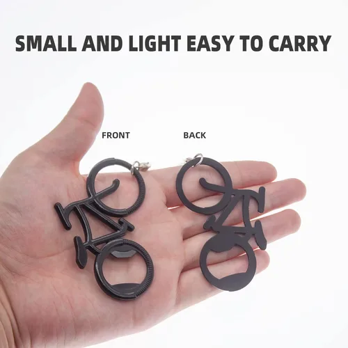 Vista 4 de Colgante de aleación de zinc para bicicleta, abrebotellas de cerveza, llavero para coche, regalo para familiares y amigos en festivales, Negro
