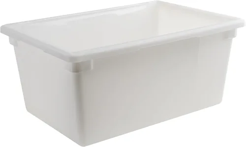 Vista 10 de Winco - Caja de almacenamiento de alimentos de plástico, color blanco, cónica, de 12 x 18 pulgadas Dishwasher safe, BPA-free, Heavy-duty, Freezer