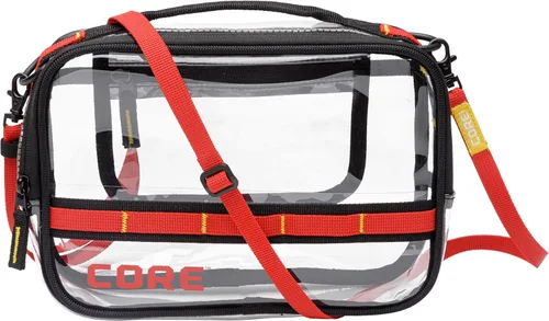 Vista 16 de CORE Bolso transparente aprobado para estadios con correa ajustable Diseño de bolso ligero con compartimentos seguros con cremallera
