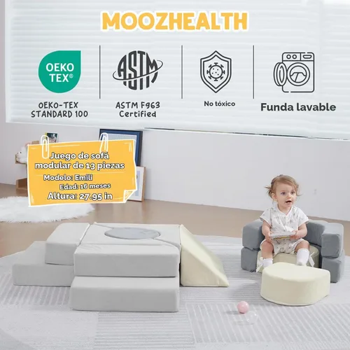 Vista 5 de 13 Piezas Bloques de Escalada de Espuma para Niños Pequeños de 1-3 Años Juego Suave de Escalada Floral para Niños para Interiores, Juguetes