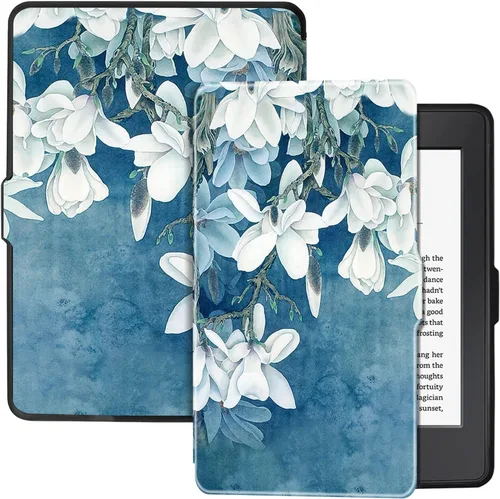 Vista 13 de Funda delgada para Kindle Paperwhite 5ª/6ª/7ª generación, color negro (Modelo EY21 y DP75SDI), delgada y ligera, cubierta de piel sintética