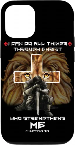 Vista 24 de Fundas para iPhone 11 Christian Phone Cases Men Bible Verse Philippians 4:13 Lion Case