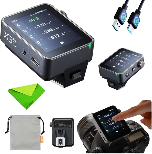 Vista 13 de Godox X3 Pro N X3Pro N TTL Disparador de flash inalámbrico para Nikon, transmisor de pantalla táctil 2.4G con control de aplicación Bluetooth