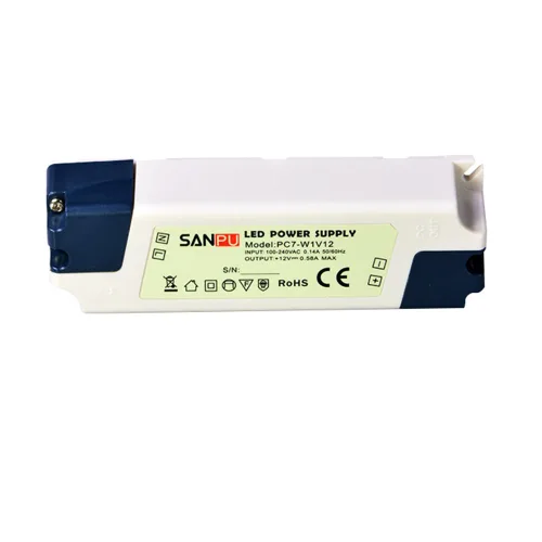 Vista 4 de 12v 7w LED fuente de alimentación conmutada controlador de voltaje constante 220v 110v ac-dc transformador de iluminación IP44 plástico