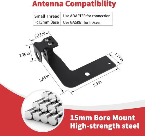 Vista 6 de Linskip Antena CB de Servicio Pesado Compatible con Montaje en Mástil de Puerta Trasera para Chevrolet Silverado y GMC-Sierra 1500 2014-2018