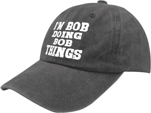 Vista 2 de Gorras de béisbol con texto en inglés "I Bob Doing Bob Things Dad", gorras vintage para hombre