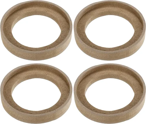 Vista 7 de uxcell 4 anillos espaciadores de montaje de subwoofer universales de 1 pulgada de madera maciza beige
