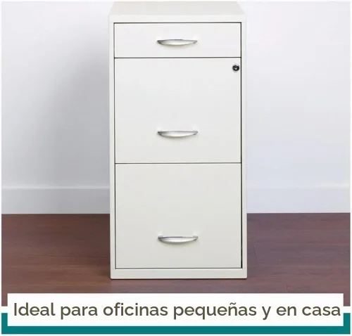 Vista 7 de Scranton & Co Archivador de metal con 3 cajones, 27.32 pulgadas de alto x 14.25 pulgadas de ancho x 18.00 pulgadas de profundidad, acabado blanco