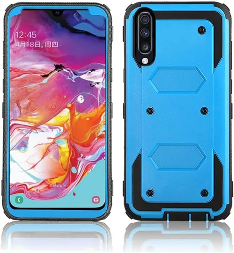 Vista 6 de Asuwish Funda de teléfono para Samsung Galaxy A70, híbrida, resistente, a prueba de golpes, a prueba de caídas, cuerpo completo, resistente Azul