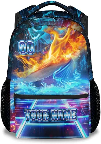 Vista 15 de Mochila personalizada para niños, mochila para niños y estudiantes, mochila deportiva de 17 pulgadas para viajes de primaria, Negro, Tamaño único