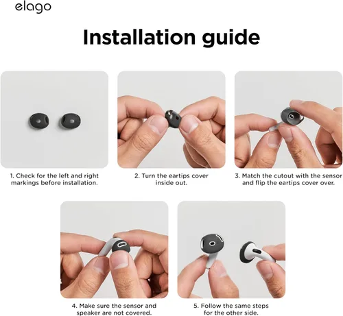 Vista 3 de elago 2 pares de fundas para AirPods 4 almohadillas diseñadas para AirPods 4, [cabe en la funda] funda de silicona antideslizante, antiarañazos