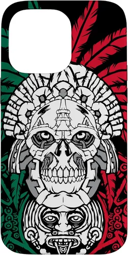 Vista 21 de Aztec Warrior Skull - Funda para iPhone 17, diseño de antepasados mexicanos