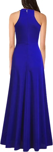 Vista 2 de MUSHARE Vestido largo formal sexy con cuello halter para mujer