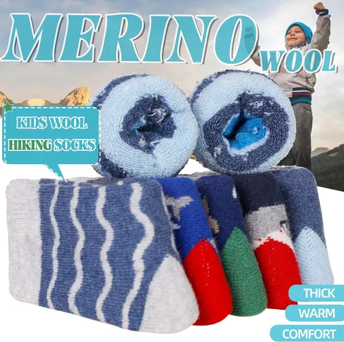 Vista 3 de Eocom 6 pares de calcetines de invierno cálidos de lana para niños y niñas