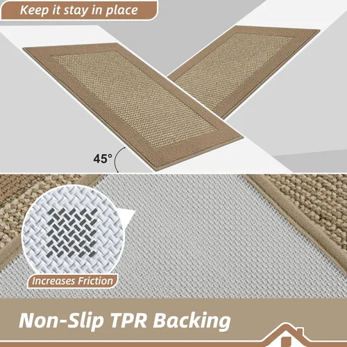 Vista 4 de BEQHAUSE Tapete para puerta interior de 20 x 32 pulgadas, tapete antideslizante para entrada, lavable, resistente a la suciedad, tapete