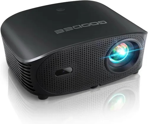 Vista 9 de GooDee Mini proyector inteligente AI con WiFi y Bluetooth - Soporte FHD 4K, compatible con Netflix/YouTube, enfoque automático y Keystone, proyector