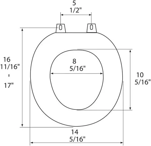 Vista 4 de 1F1R5-03 Asiento de inodoro redondo de madera moldeada premium con bisagra ajustable y OSG, almendra