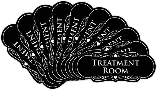 Vista 37 de Signs ByLITA Señal de sala de tratamiento de diseñador (negro) - Pequeño