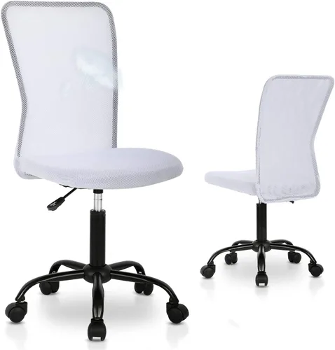 Vista 12 de Sillas de Oficina en Casa Sillas de Escritorio Pequeñas Ergonómicas Sin Brazos para Computadora Sillas Cómodas con Ruedas Silla de Tarea Silla