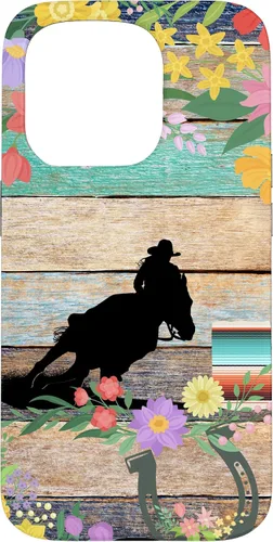 Vista 14 de Cute Serape Spring Flower Rodeo Western Horse Barrel Racing Case for iPhone 17