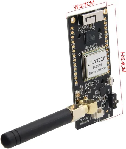 Vista 5 de LILYGO LoRa32 433Mhz ESP32 Placa de Desarrollo OLED 0.96 Pulgadas Tarjeta SD BLE WiFi Módulo TTGO