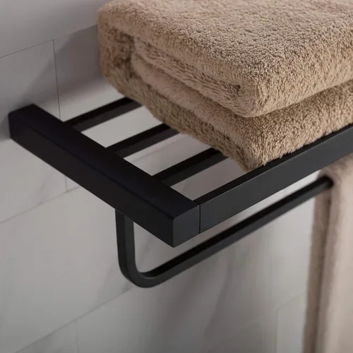 Vista 7 de KRAUS Stelios KEA-19942MB - Estante de baño con toallero, acabado negro mate