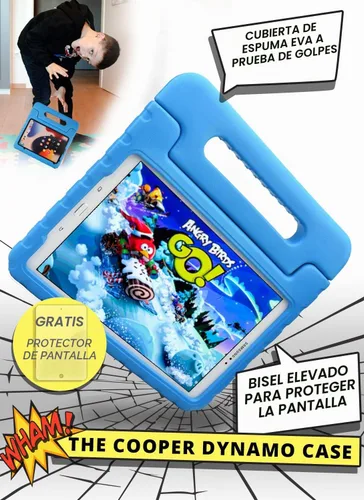 Vista 3 de Cooper Dynamo - Funda protectora resistente para Samsung Tab A 10.1 (2016) T580 T585 solo Funda a prueba de niños con soporte, asa, protector
