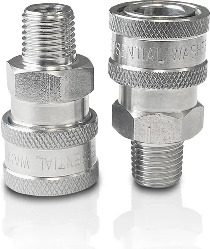 Vista 9 de Essential Washer Enchufe hembra NPT de 1/4 pulgadas de acero inoxidable Accesorios de conexión rápida para lavadora a presión 5000 PSI Juego