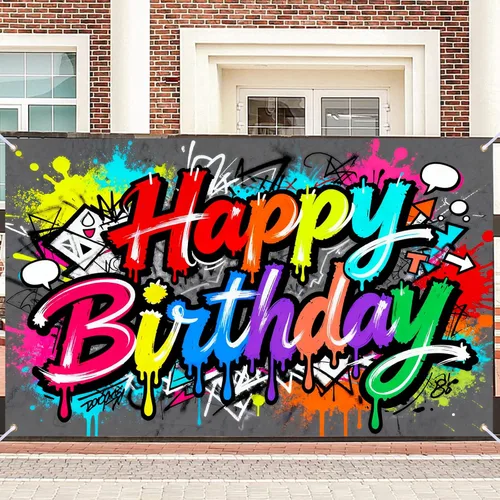 Vista 15 de Nuxovilar - Cartel de feliz cumpleaños de baloncesto neón de 71 x 43 pulgadas Fondo de baloncesto neón de alta energía para noches