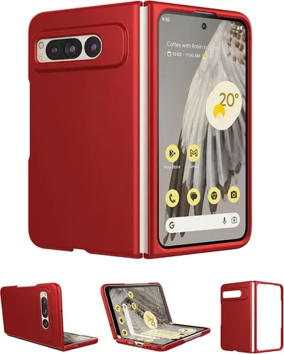 Vista 13 de Funda delgada de cuero para Pixel 9 Pro Fold (2024), sin protector de pantalla, soporte de carga inalámbrica, ultradelgada a prueba de golpes, funda